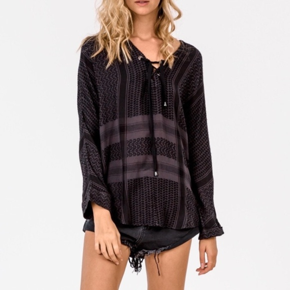 Rails Lily Onyx Jacquard Top